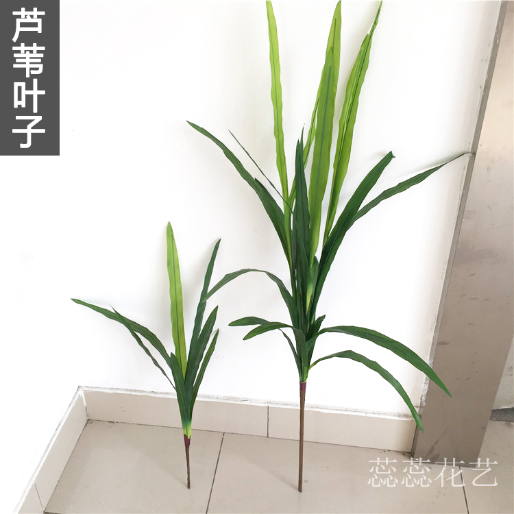 仿真植物芦苇叶过胶绢花配叶仿真花装饰花艺素材绿植插花材料叶子