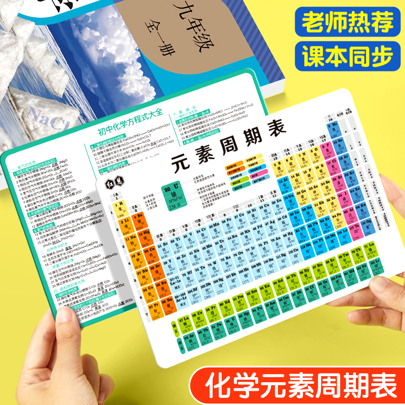 初中化学元素周期表公式卡片初三九年级数学物理英语知识点大全