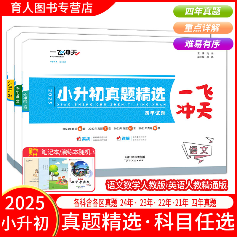 现货速发2025版一飞冲天小升初语文数学英语全程总复习真题卷基础知识强化阅读强化词汇短文填空六年级升七六年级下册推荐总复习