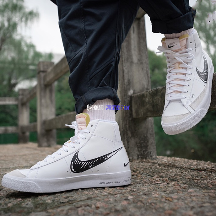 NIKE BLAZER MID77开拓者男女复古休闲板鞋BQ6806-100 CJ4239-491