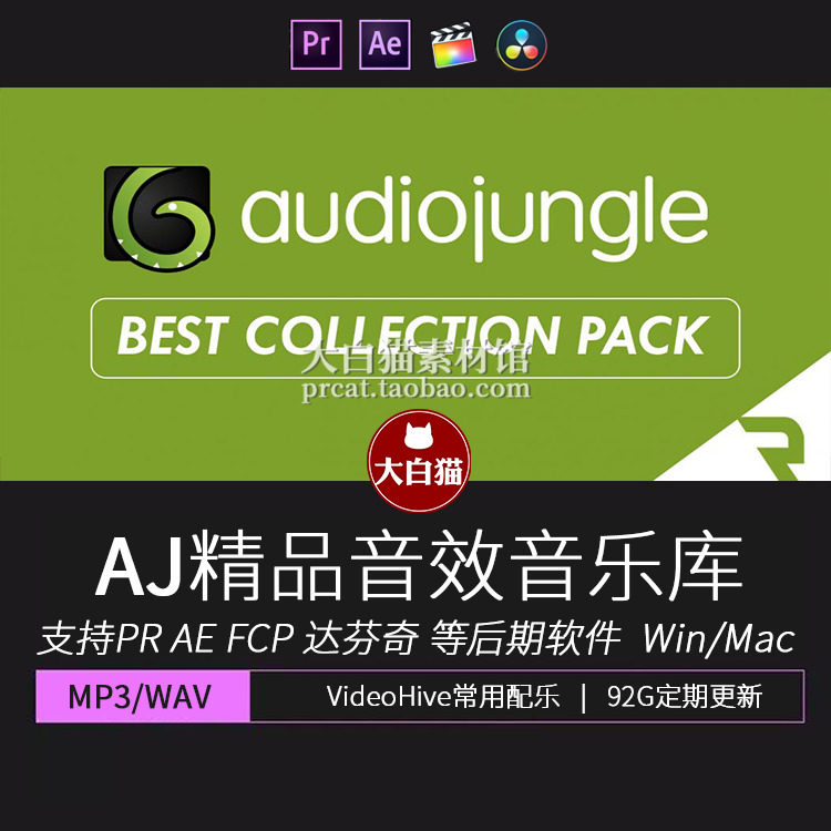 Audio jungle音乐素材库AE模板背景卡点音效宣传片PR影视后期配乐