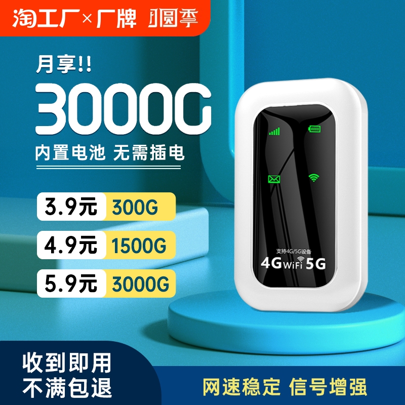 随身wifi2024新款5g移动无线wifi便携热点纯流量上网卡全国智能wi-fi6车载路由器适用于4g上网追剧神器上网宝