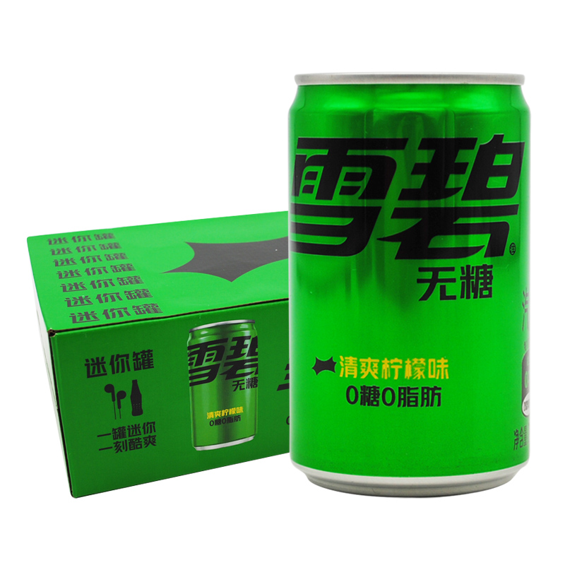 可口可乐 mini迷你200ml*12罐 雪碧无糖零卡清爽柠檬味饮料小罐装