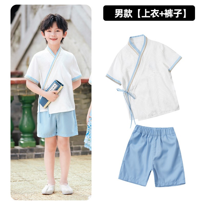 小学生校服夏季中国风民族表演服装古装汉服幼儿园U六一儿童演出