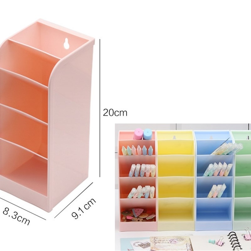 厂家挂屏风槽缝斜插笔筒s浅色大号可横放笔架办公室桌面收纳上插