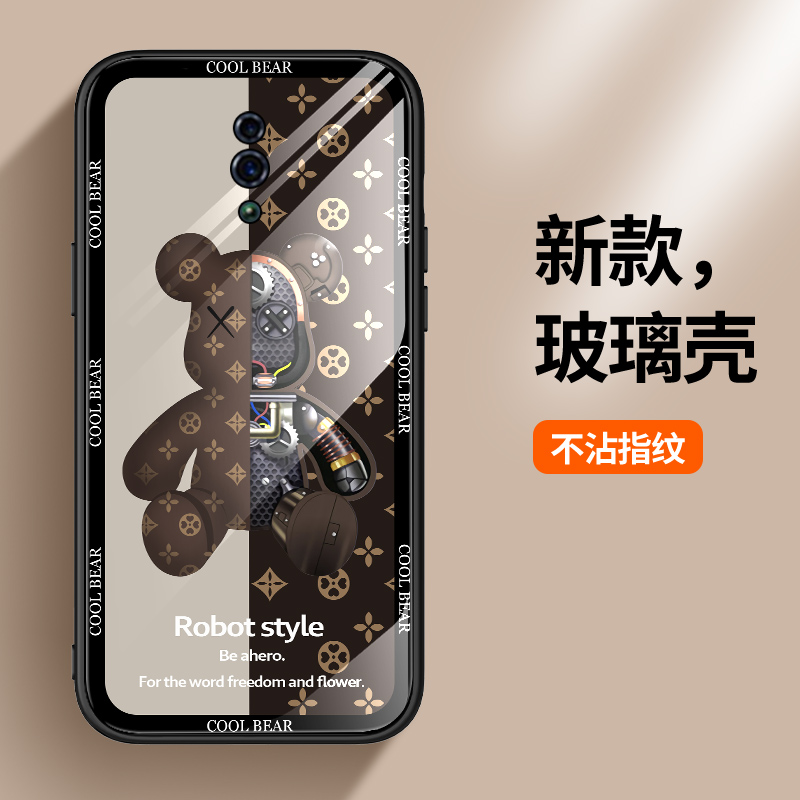 适用opporeno手机壳玻璃oppo保护renoz硅胶套reon10倍变焦版全包ren0z防摔机械熊opopreno1升降软壳reonz男女