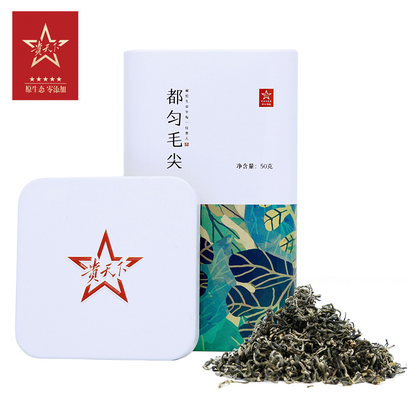 贵天下茶叶2024明前春茶贵州都匀毛尖特级高山云雾绿芽茶罐装50g