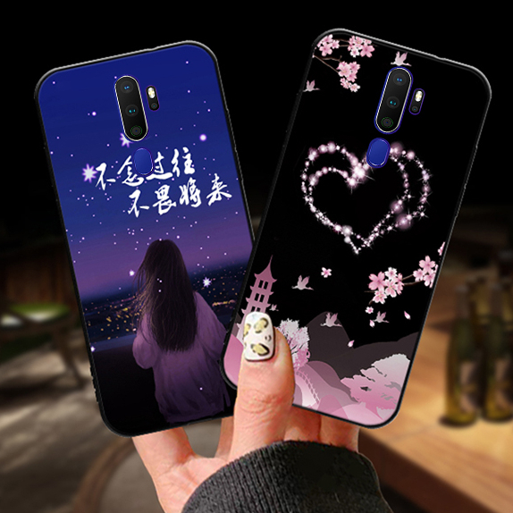 oppoa11x手机壳防摔OPPO A11x情侣卡通软硅胶全包边OPPOA11保护套个性创意男女新款PCHM30网红磨砂外壳带挂绳