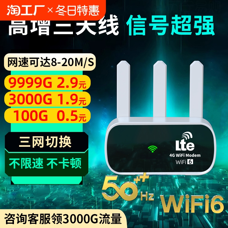 随身wifi2024新款移动无线网络WiFi宽带家用上网便携式车载路由器fl三网全国通用流量4g免插卡wifi6无线网络