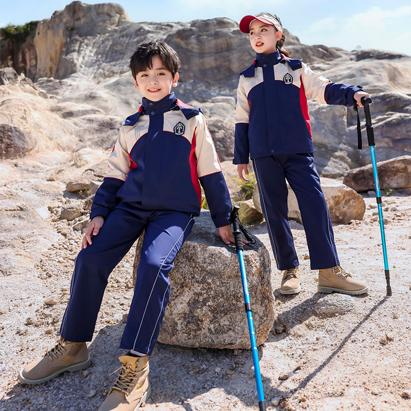 三合一秋冬冲锋衣外套校服幼儿园服中大童加厚班服小学生运动上衣