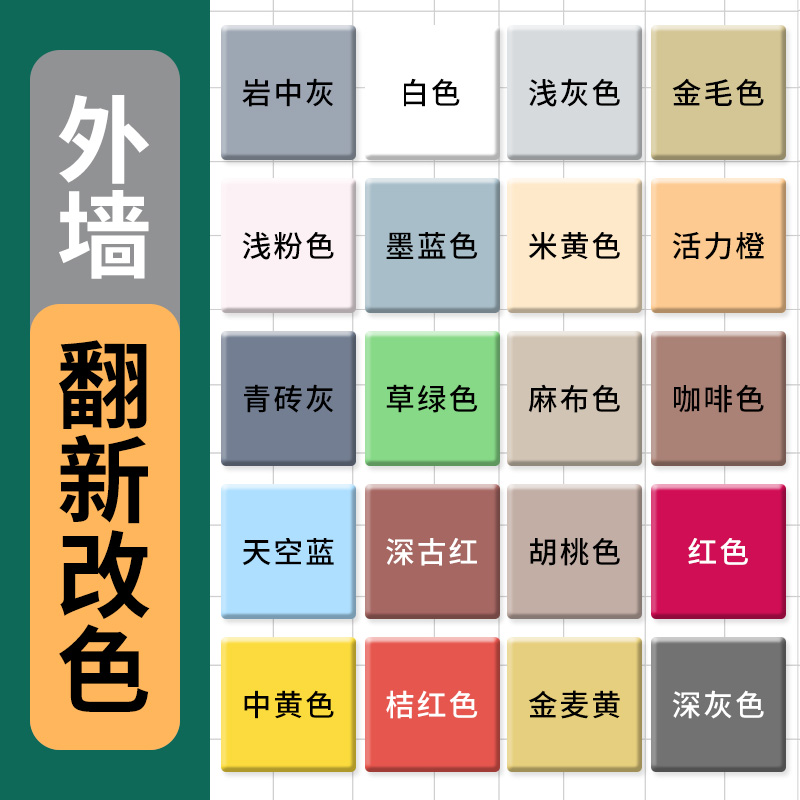 外墙乳胶漆防水防晒室外用外墙涂料别墅自刷油漆白色彩色墙漆家用