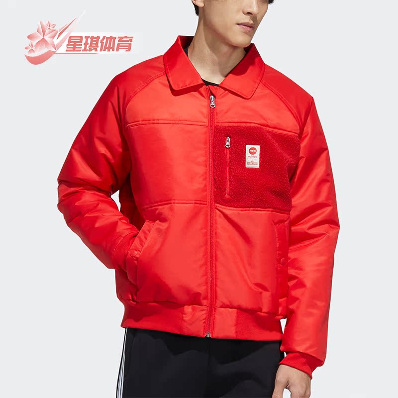 Adidas\/阿迪达斯正品NEO芝麻街联名男运动休闲舒适保暖棉服HD7302