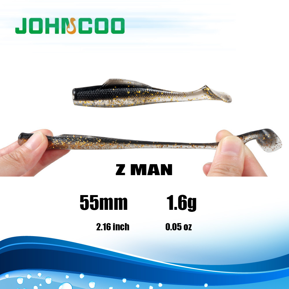 跨境款路亚蛆虫软饵软虫6只装MAN5.5cm 1.6gTPR软饵zman MinnowZ