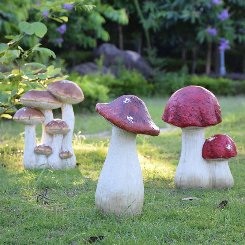 户外复古蘑菇雕塑花园庭院别墅草坪装饰乡村田园植物摆件景观小品