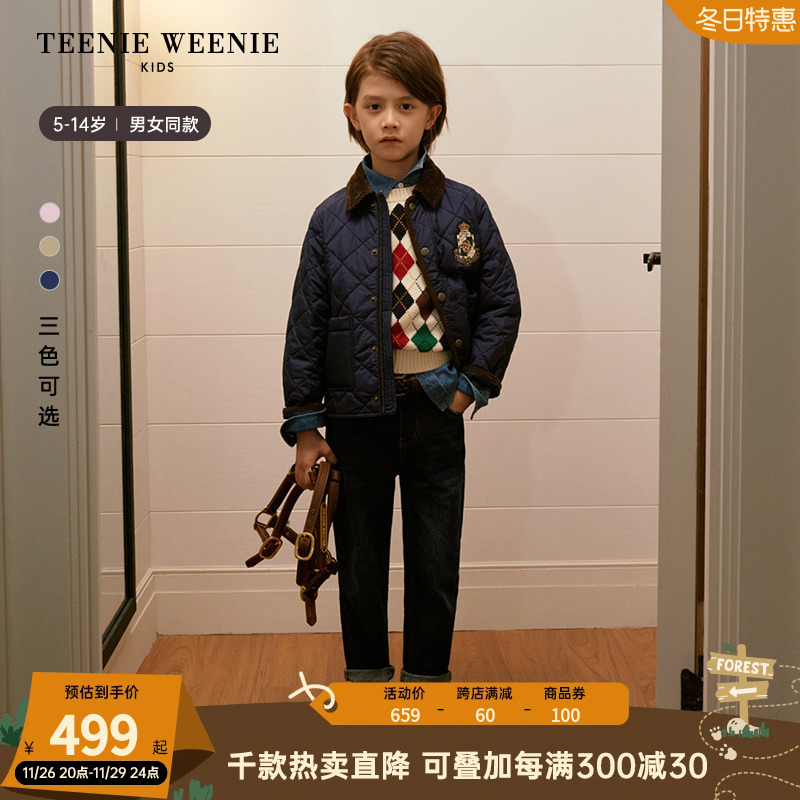 TeenieWeenie Kids小熊童装24秋季新款男女童英伦复古学院风棉服