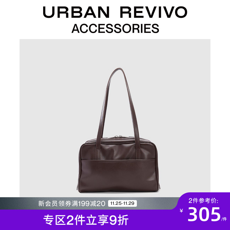 URBAN REVIVO2024冬季新款女士通勤大容量斜挎单肩包UAYB40018