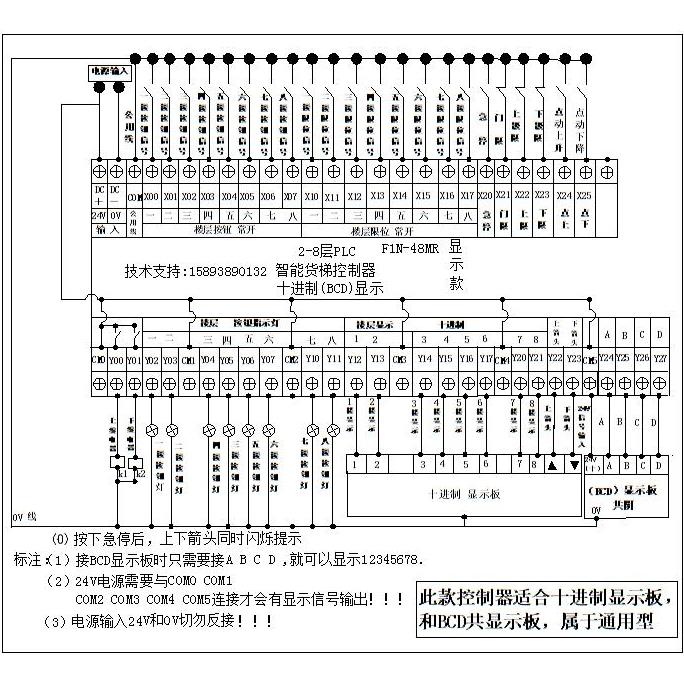 234567机8层智YBO能货梯梯控制器传菜杂物液压升梯降货梯PLC电脑