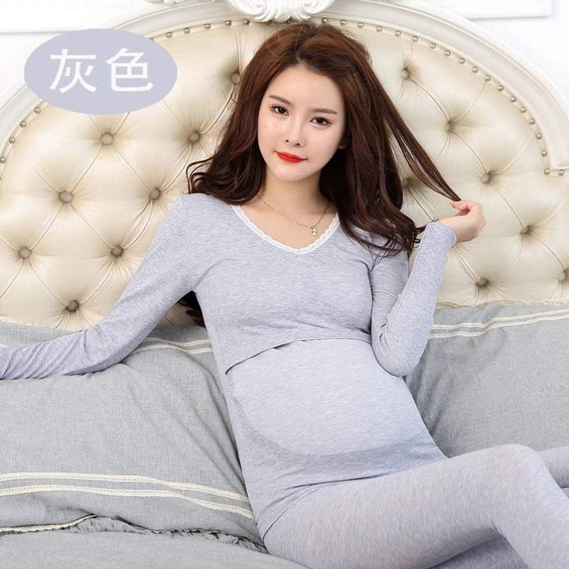 结婚秋裤孕妇秋衣大子服月哺乳新娘女红色套装怀孕期棉毛衫本命年