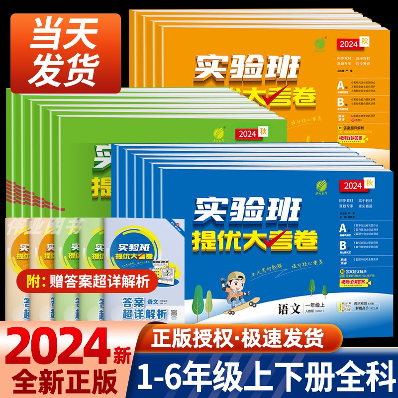 2024秋实验班提优大考卷一二三四五六年级上下册语文数学英语科学人教版苏教北师大教科单元同步练习册学霸大试卷测试卷全套培优秋