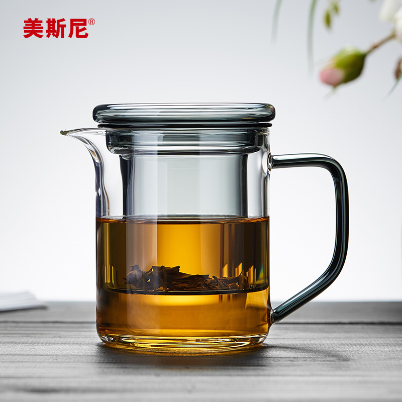 美斯尼玻璃杯茶水分离泡茶杯个人耐高温办公室泡茶器红茶茶具套装