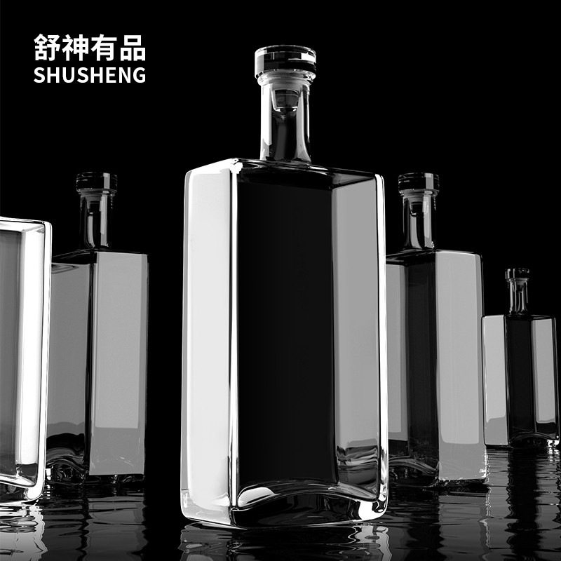 玻璃泡酒瓶空瓶密封瓶家用酒瓶自酿容器果酒一斤装存白酒瓶子小口