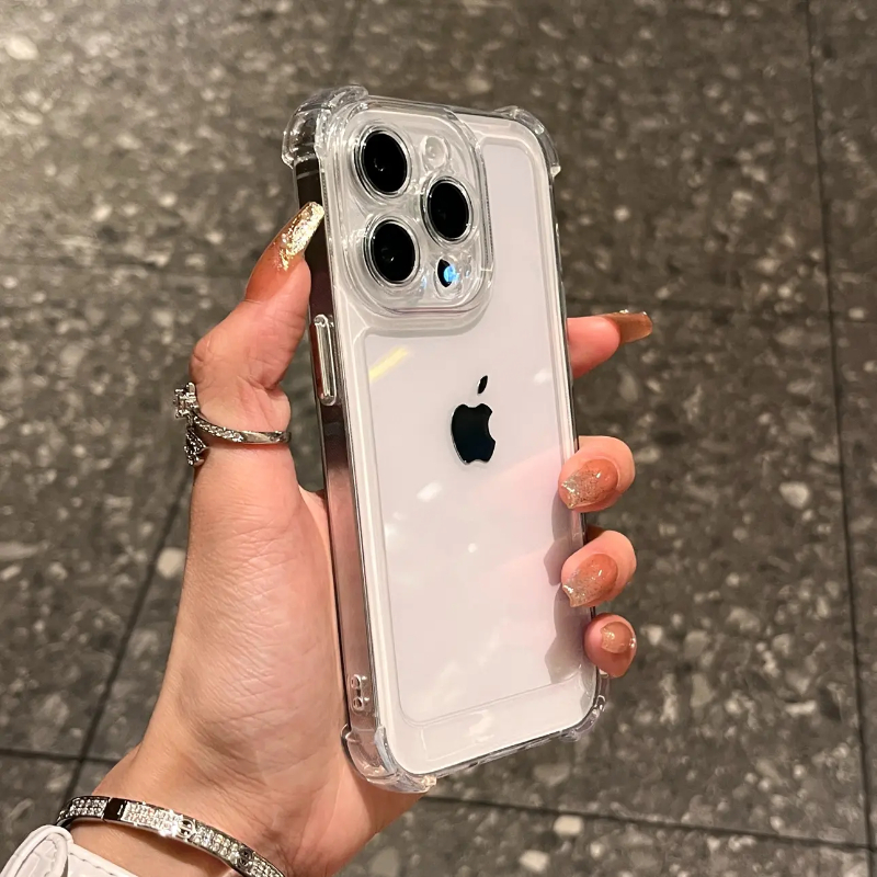 高透亚克力不发黄气囊苹果15promax手机壳iPhone14promx透明16全包镜头12硅胶11保护套xr高级感plus男女13pro