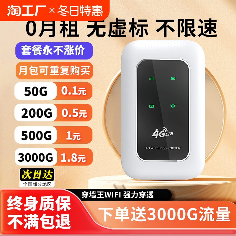 随身wifi2024新款5g无线网络移动wifi无限流量全国通用免插卡可移动wifi6车载便携式路由器随身wifi物联网