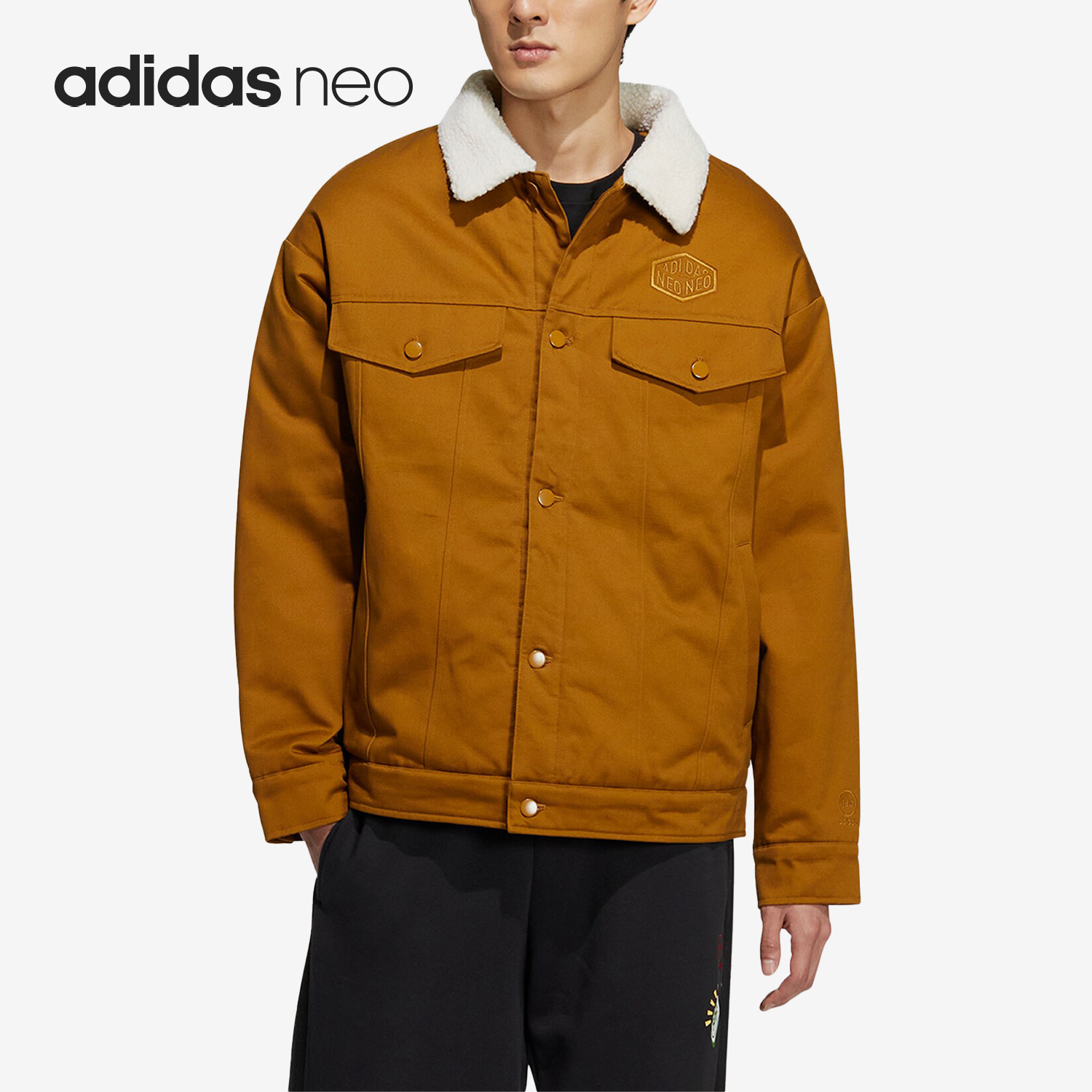 Adidas\/阿迪达斯官方正品NEO冬季男女户外运动休闲保暖棉服IJ6615