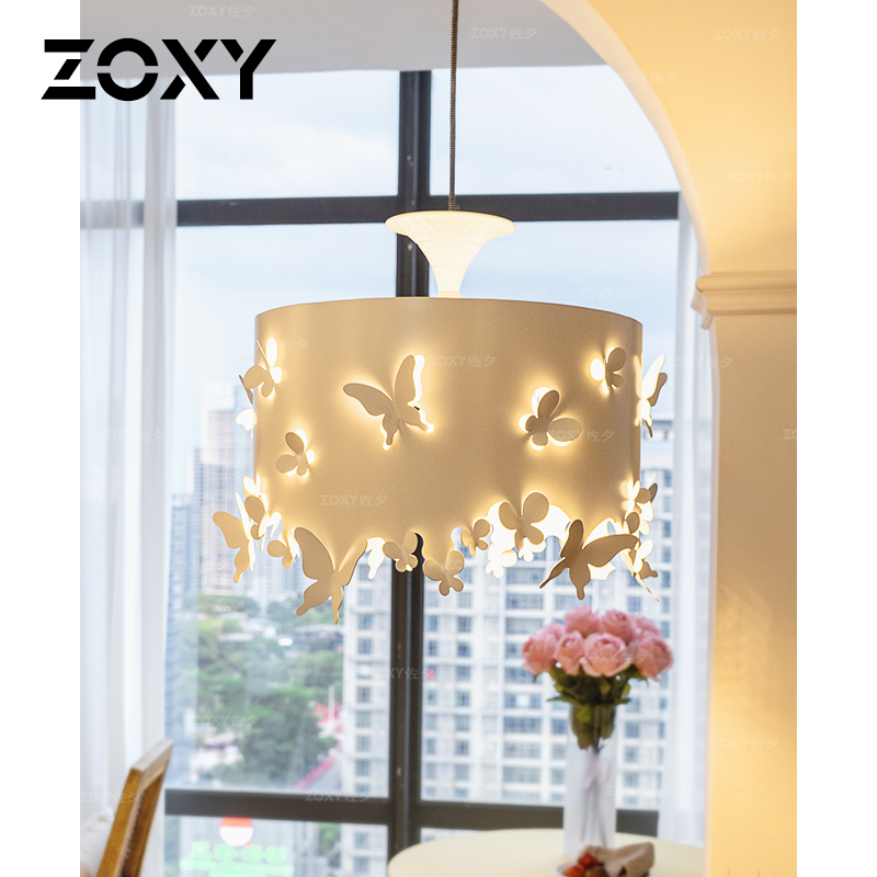 zoxy 法式餐厅吊灯主卧卧室房间餐桌吧台现代奶油风原创蝴蝶吊灯