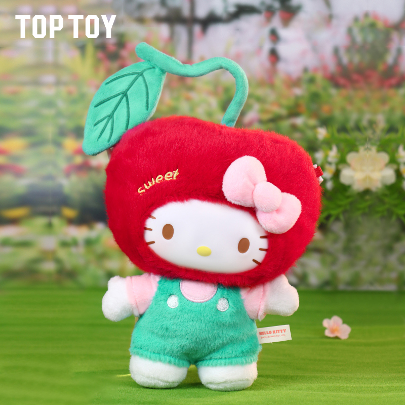 TOPTOY三丽鸥HELLO KITTY樱桃搪胶大体毛绒公仔凯蒂猫玩偶礼物