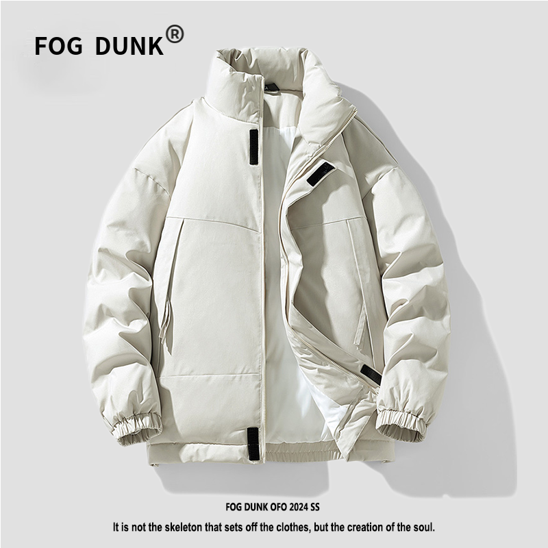 FOG DUNK立领羽绒棉服情侣外套冬季纯色百搭保暖面包服外套