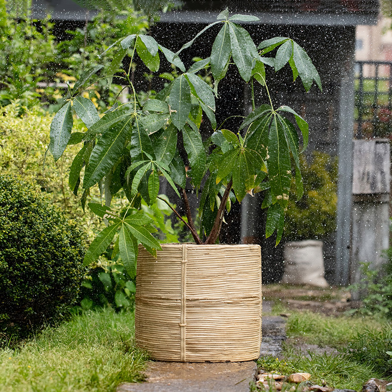 掬涵仿藤编花盆水泥花器特大绿植盆栽套盆插花客厅阳台装饰北欧