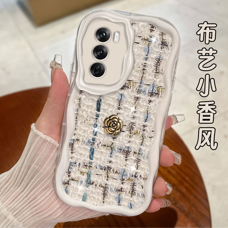 金丝布艺小香风适用OPPOReno12手机壳秋K9名媛11新款3简约A1x网红A2m防摔A2x简约10冬9小众4se女款K12外壳10