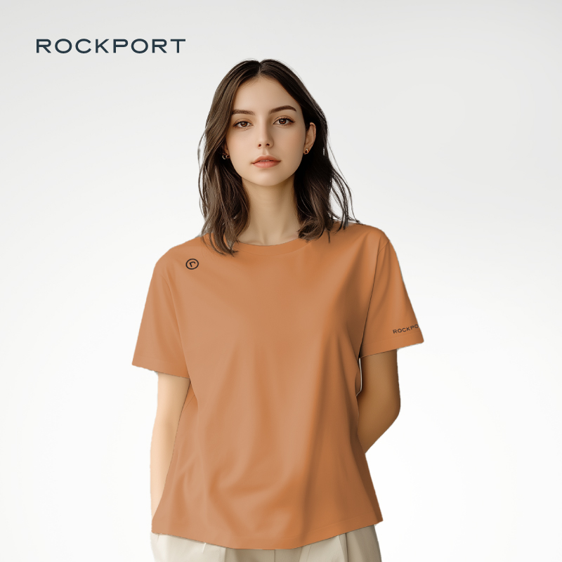 Rockport\/乐步短袖T恤女2024年夏季新款休闲时尚纯色圆领短袖t恤