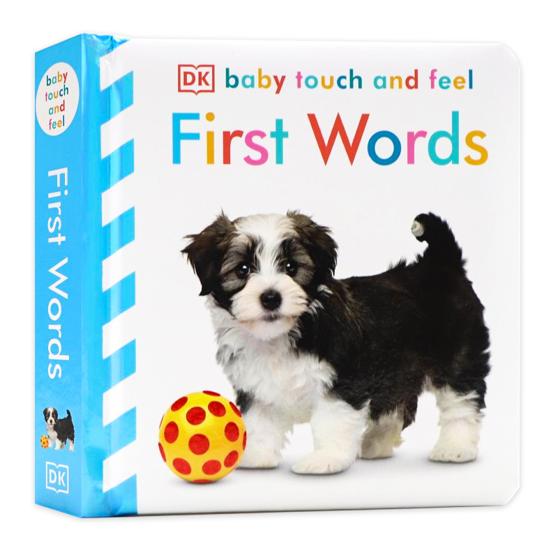 英文原版绘本 现货DK触摸书 Baby Touch and Feel First Words撕不烂纸板书儿童英语启蒙认知绘本 亲子共读早教益智学习单词