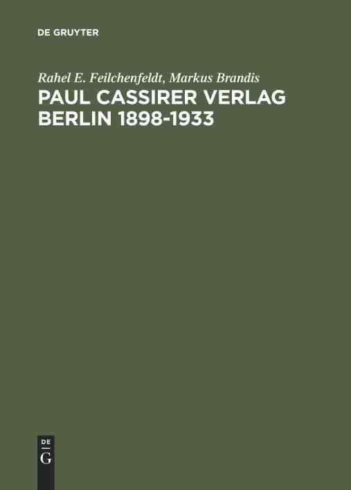 预售 按需印刷 Paul Cassirer Verlag Berlin 1898 1933