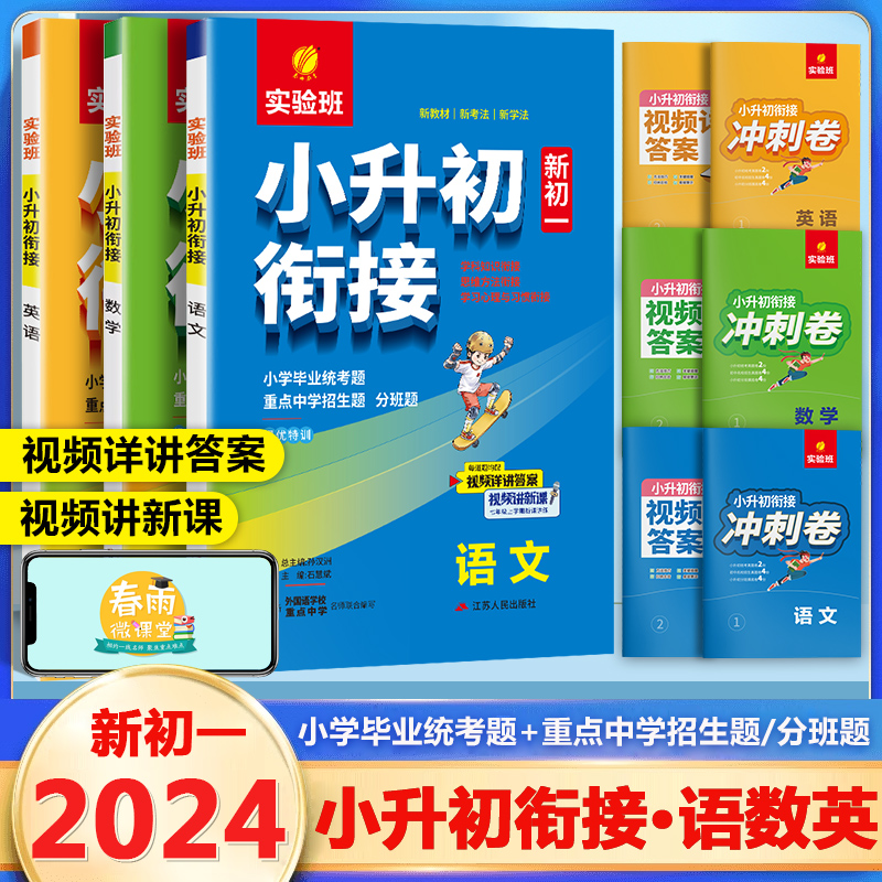 2024小升初实验班暑假衔接教材新初一真题分类卷语文数学英语全套小学升学初中毕业初一分班考试名校模拟预测题试卷总复习全国通用