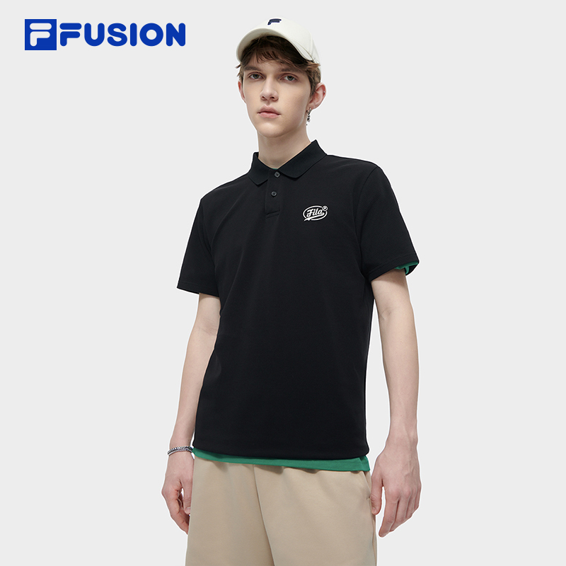 FILA FUSION斐乐潮牌翻领短袖POLO衫男2024夏新款运动纯棉透气T恤