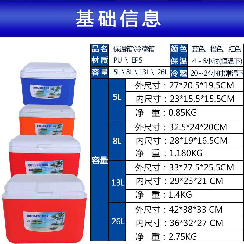 保温箱冷藏箱f子车载户外冰箱冰桶摆摊户外便携保冷冰泡沫车载保