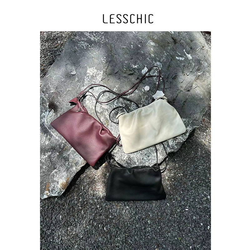 LESSCHIC 韩版时尚抽绳褶皱云朵单肩包休闲简约单肩包小包包