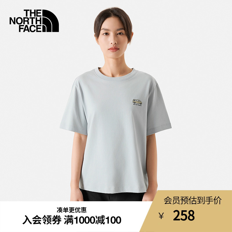 北面山夏印花短袖T恤女纯棉透气户外24夏季新款TheNorthFace|88GP