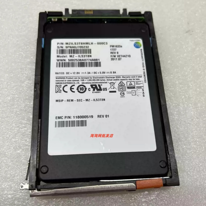 EMC Unity 3.84T SSD D3F-2SFXL2-3840 005052379 005052155 硬盘