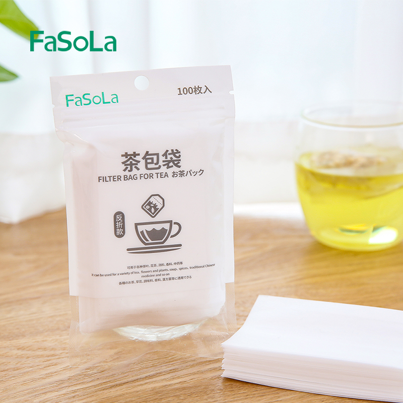 日本FaSoLa100片茶包袋泡茶过滤袋茶滤一次性咖啡中药纱布茶漏网