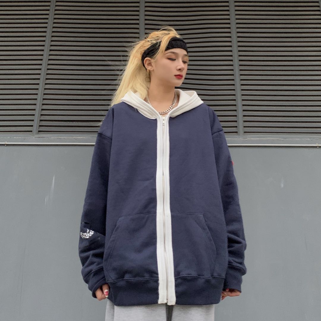 Cav Empt C.E 20fw 中古宝蓝道袍日系潮流CE卫衣男女开衫休闲外套