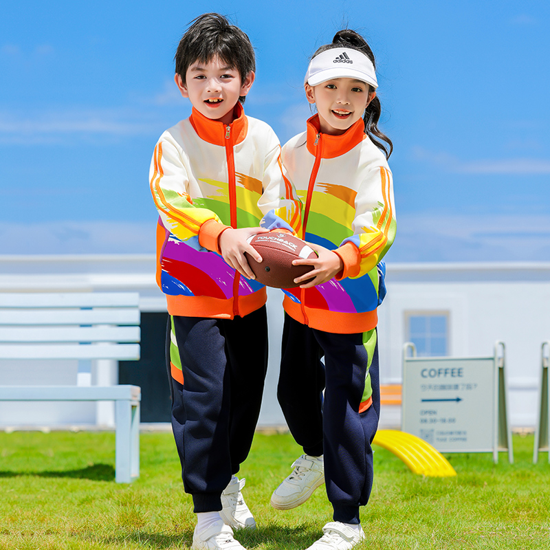 儿童啦啦队演出服元旦幼儿园彩虹合唱班服小学生运动会服装开幕式