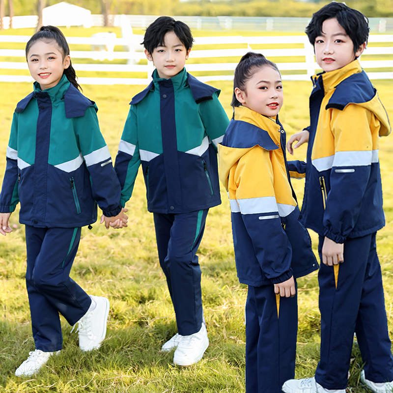 幼儿园小学生秋冬季校服活里活面新款冲锋衣班服初高中生毕业服