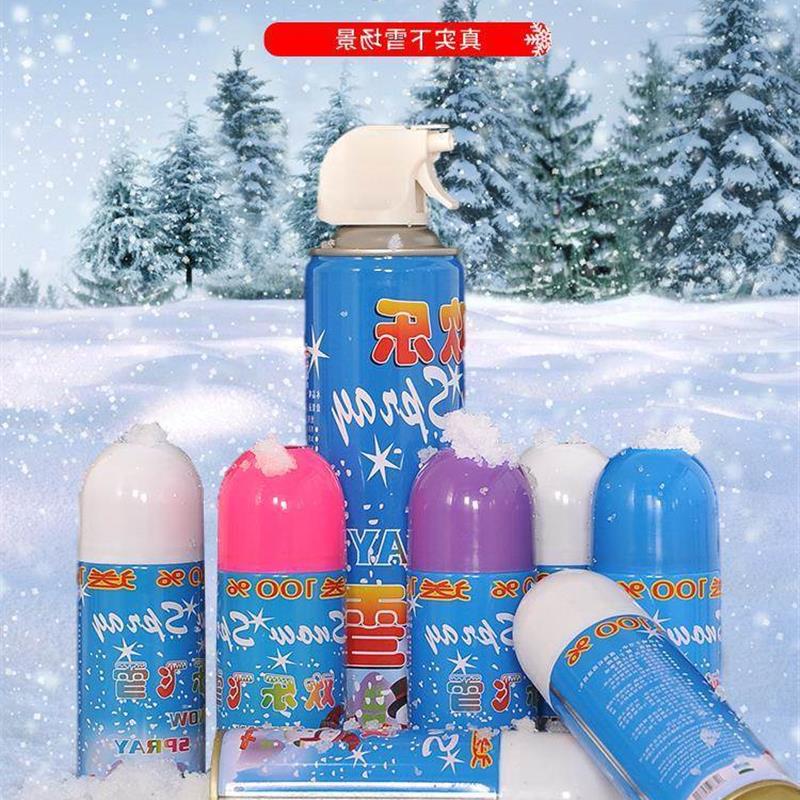 高档雪花片喷雪罐泡沫白色飞雪手喷雪花喷雾圣诞节装饰品舞台彩喷