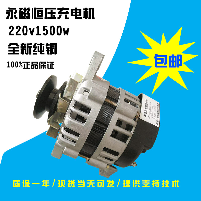 皮带轮式220V1300W小型无刷恒压纯铜线包家用照明小型交流发电机