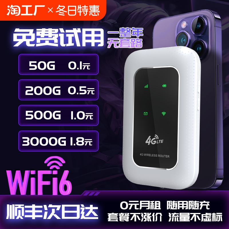 随身wifi2024新款随身wifi无限流量移动无线网络便携式上网卡全国通用wi-fi6车载热点4g