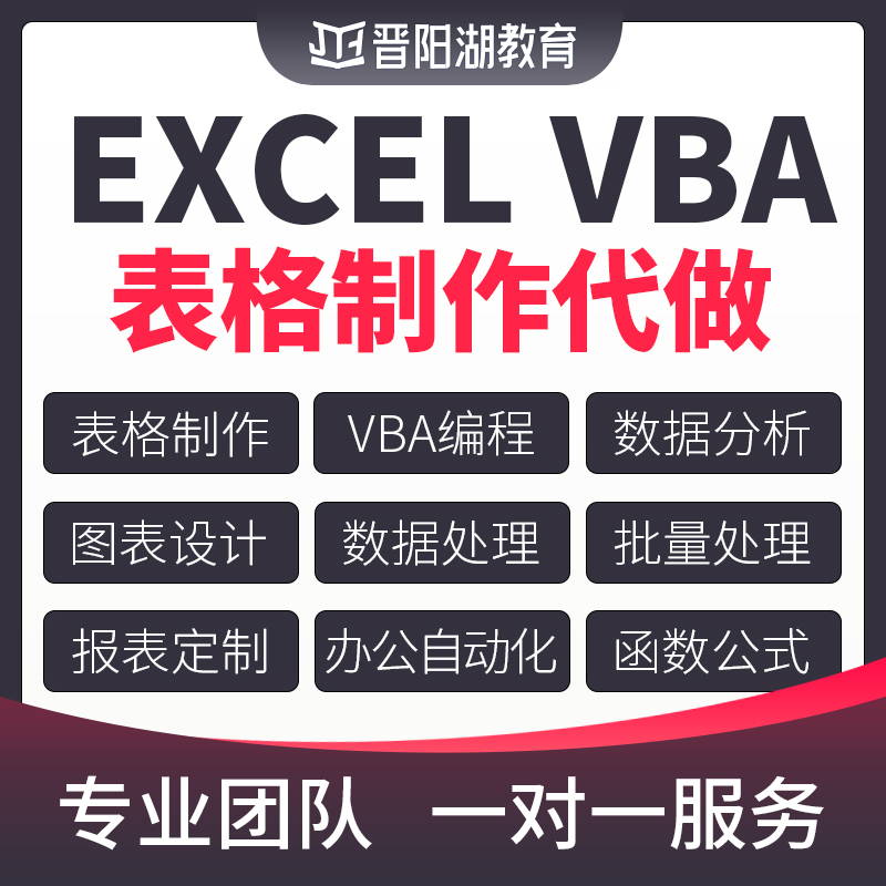 Excel表格制作VBA代做定制图表设计数据处理分析函数宏编程进销存